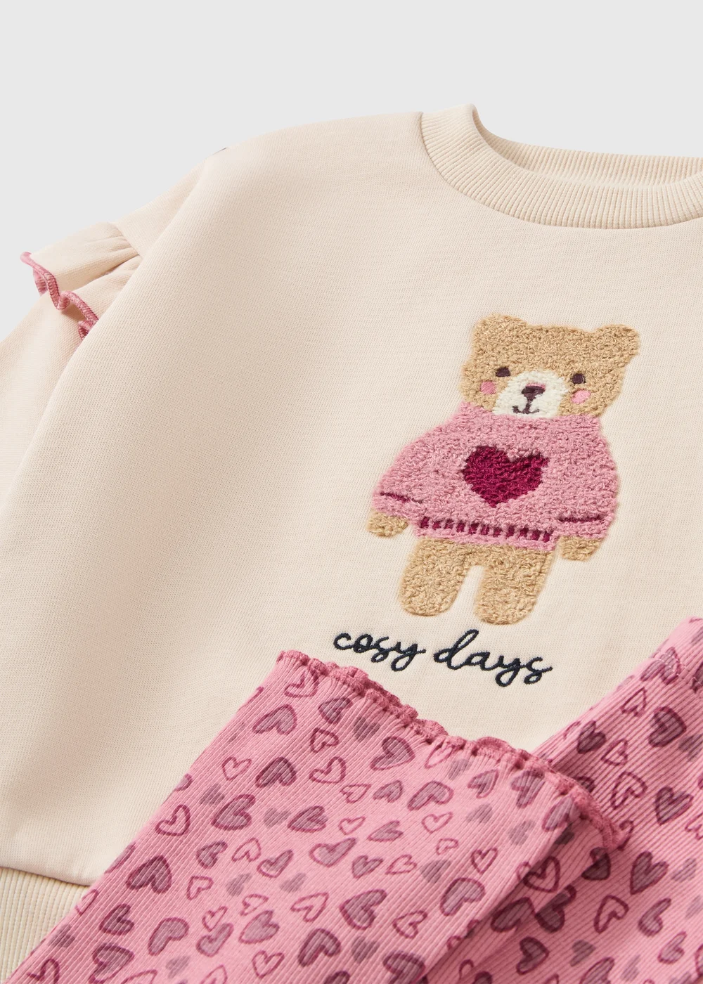 Girls Pink Cosy Bear Sweatshirt & Legging Set (1-8 Yrs) - 4-5 Yrs Image 2
