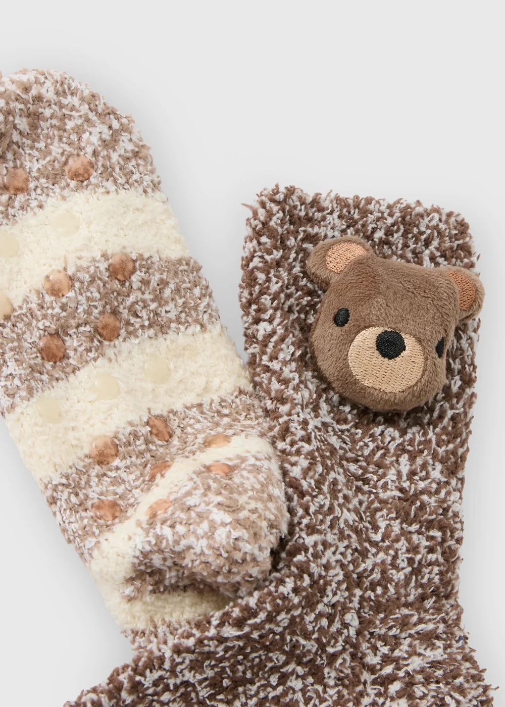 Baby Bear & Stripe Cosy Socks 2 Pack - 6-8.5 Image 2