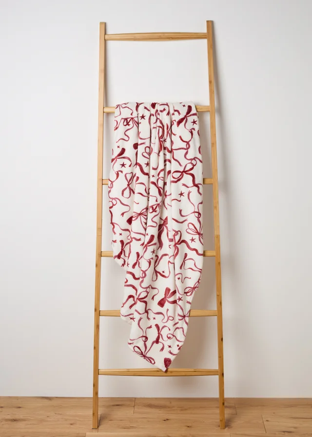 Red Bow Fleece Throw