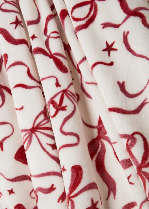 Red Bow Fleece Throw Image 2