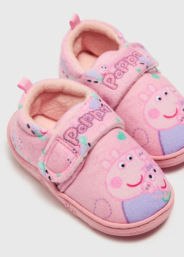 Girls Pink Peppa Pig Cupsole Slippers (Younger 4-12)
