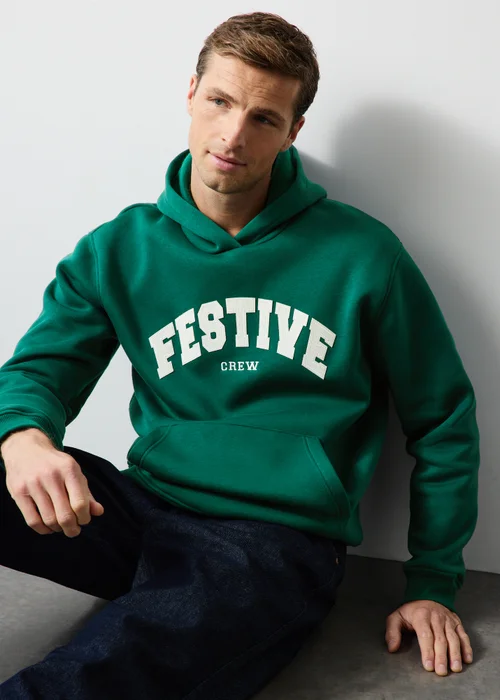 Green Festive Crew Matching Family Christmas Hoodie - S Image 4