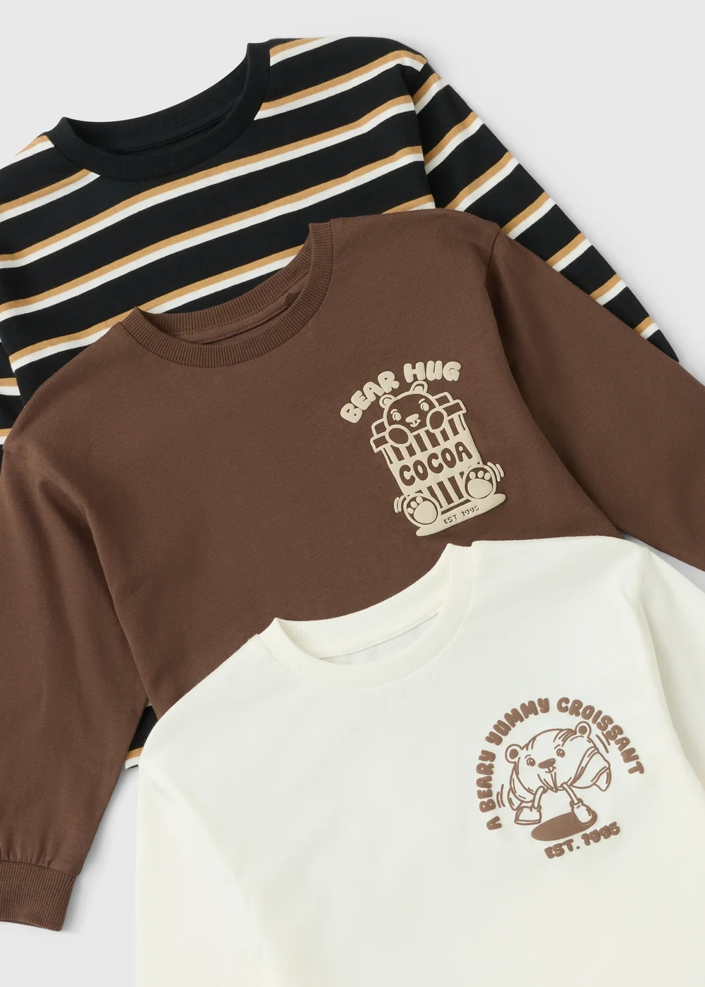 3 Pack Boys Multi Croissant T-Shirts (1-8yrs) - 1-1.5 Yrs Image 2