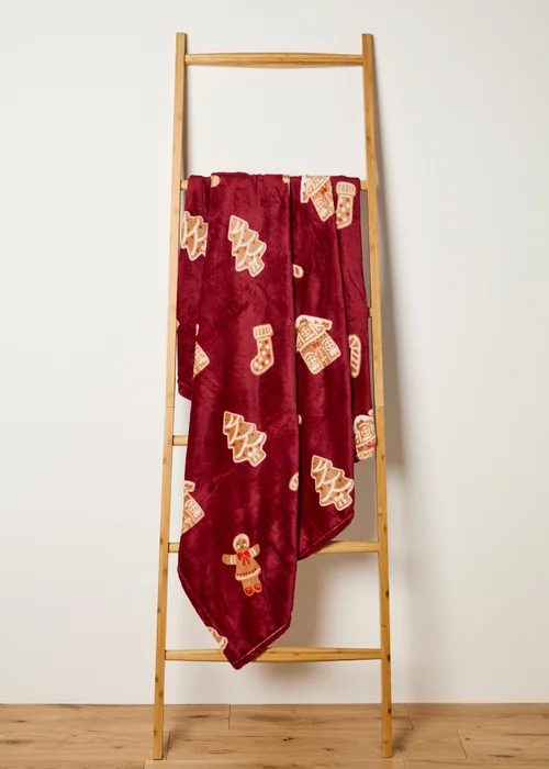 Red Gingerbread Fleece Throw Image 1