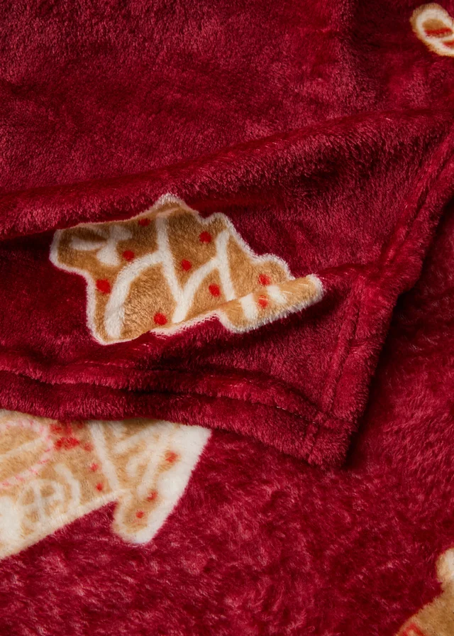 Red Gingerbread Fleece Throw