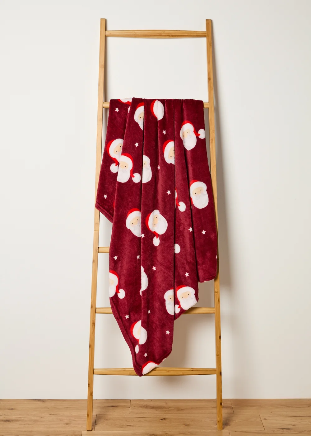 Red Christmas Santa Fleece Throw Image 1