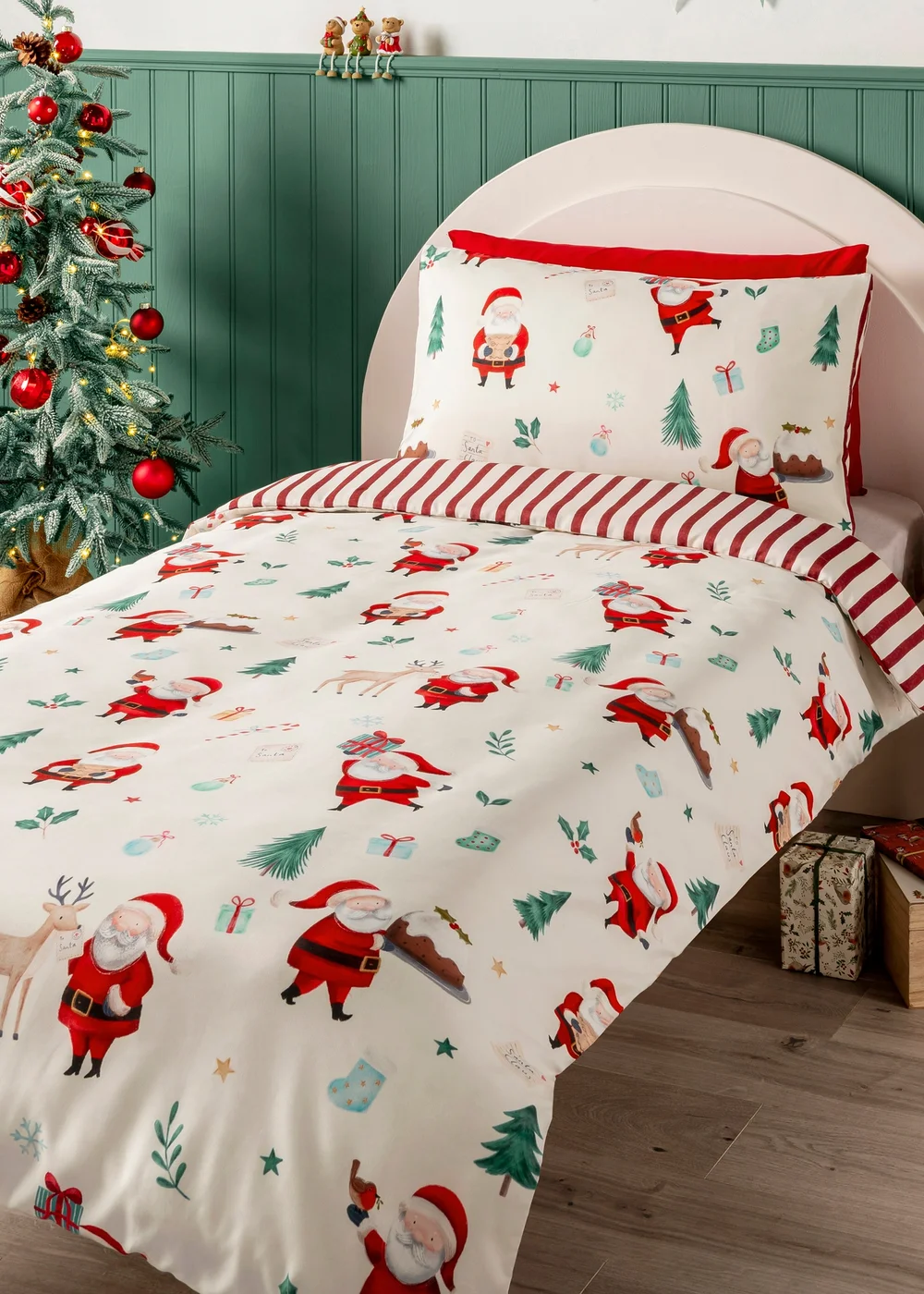 Natural Santa Duvet Set - Single Image 1