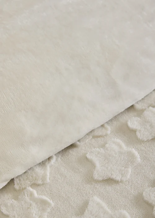 Neutral Faux Fur Star Duvet Set - Single Image 2
