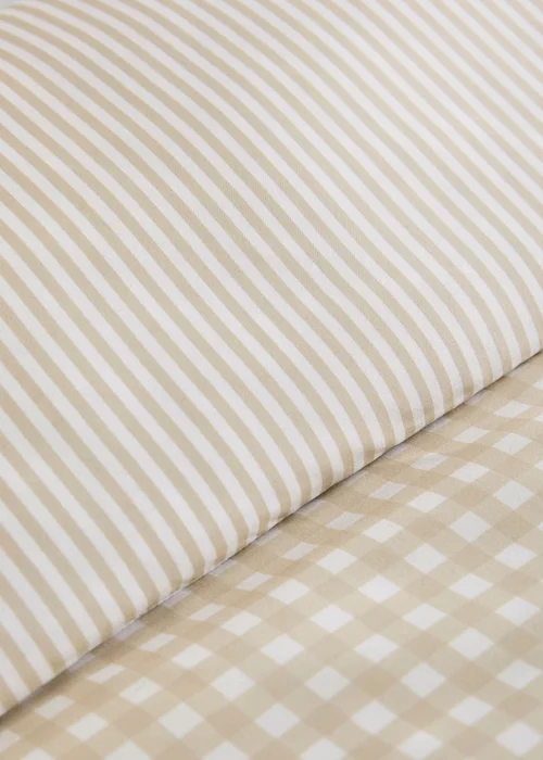 Beige Check Gingerbread Man Duvet Set - Single Image 3