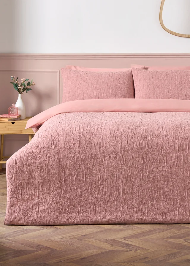 Pink Jacquard Duvet Set