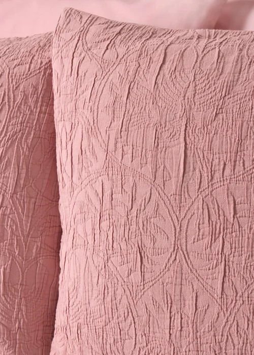 Pink Jacquard Duvet Set - Double Image 2