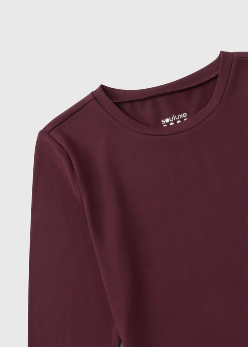 Girls' Souluxe Burgundy Long-Sleeve Top (7-15 Yrs) - 7 Yrs Image 2