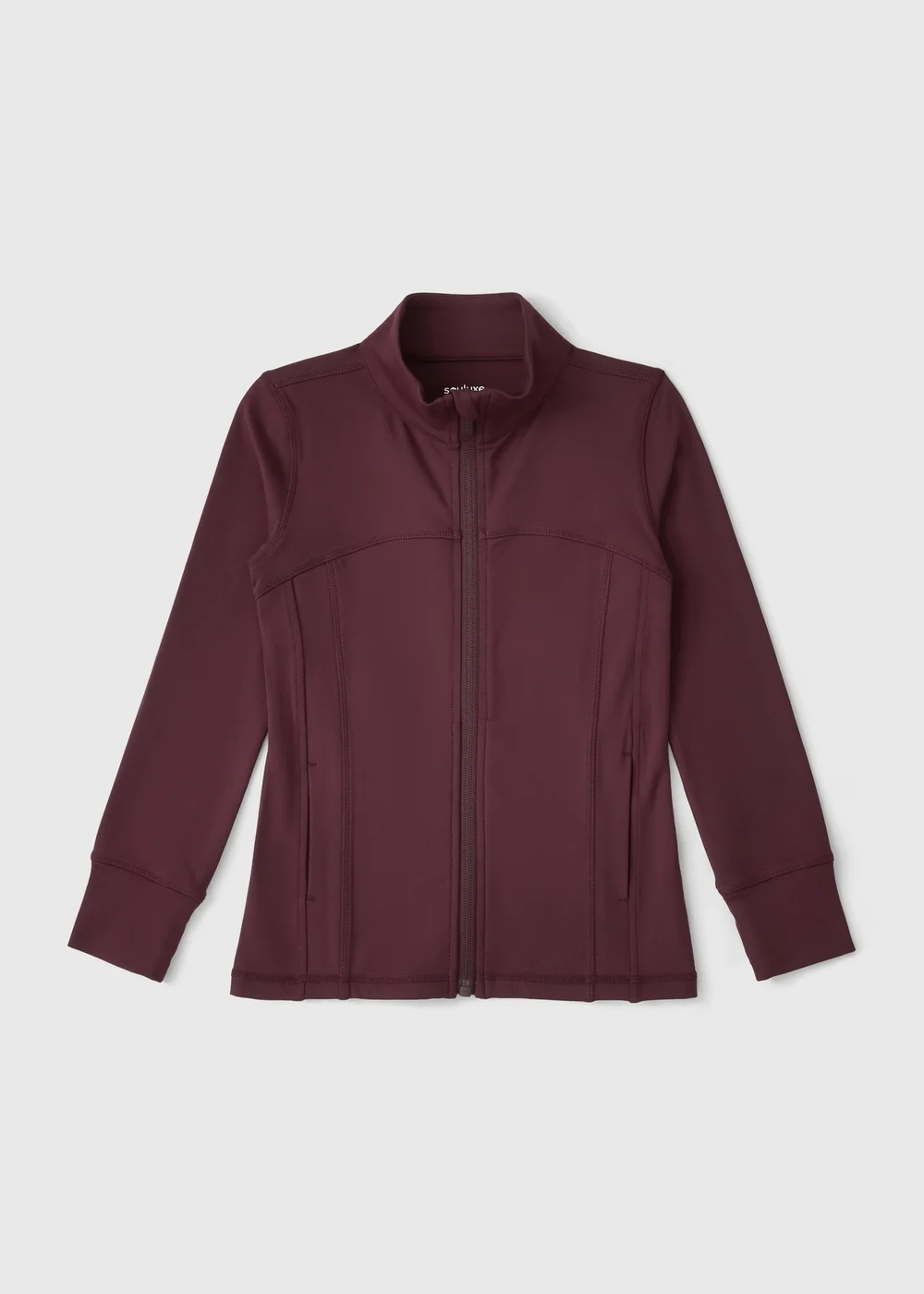 Souluxe Girls Burgundy Zip Sports Jacket (7-15yrs) - 7 Yrs Image 1
