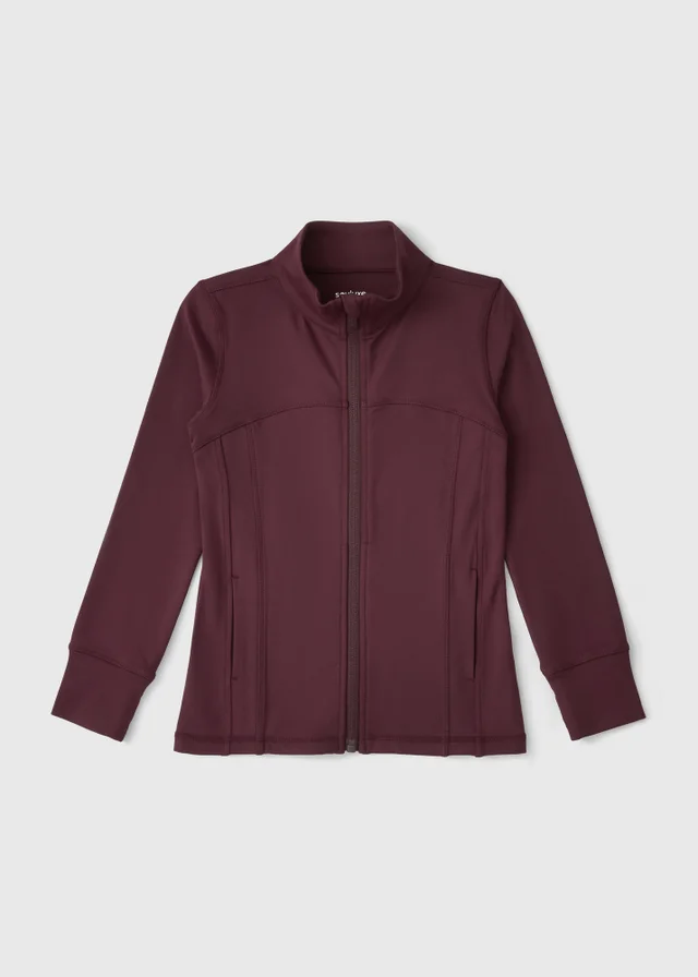 Souluxe Girls Burgundy Zip Sports Jacket (7-15yrs)