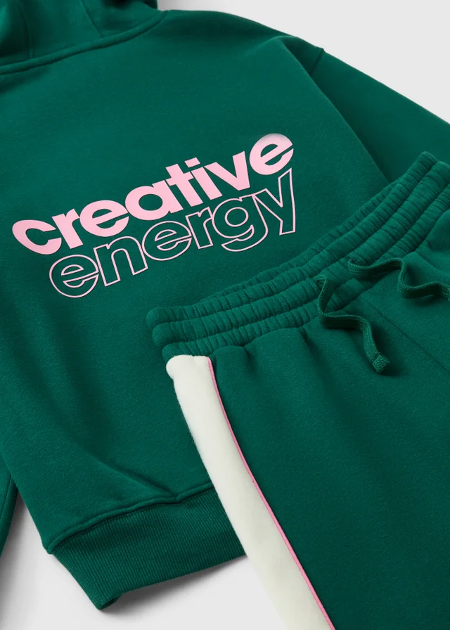 Girls Green Wide Leg Co Ord Jogging Bottoms (7-15 yrs)