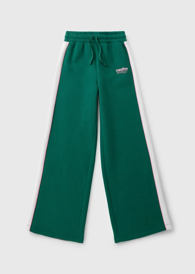 Girls Green Wide Leg Co Ord Jogging Bottoms (7-15 yrs)