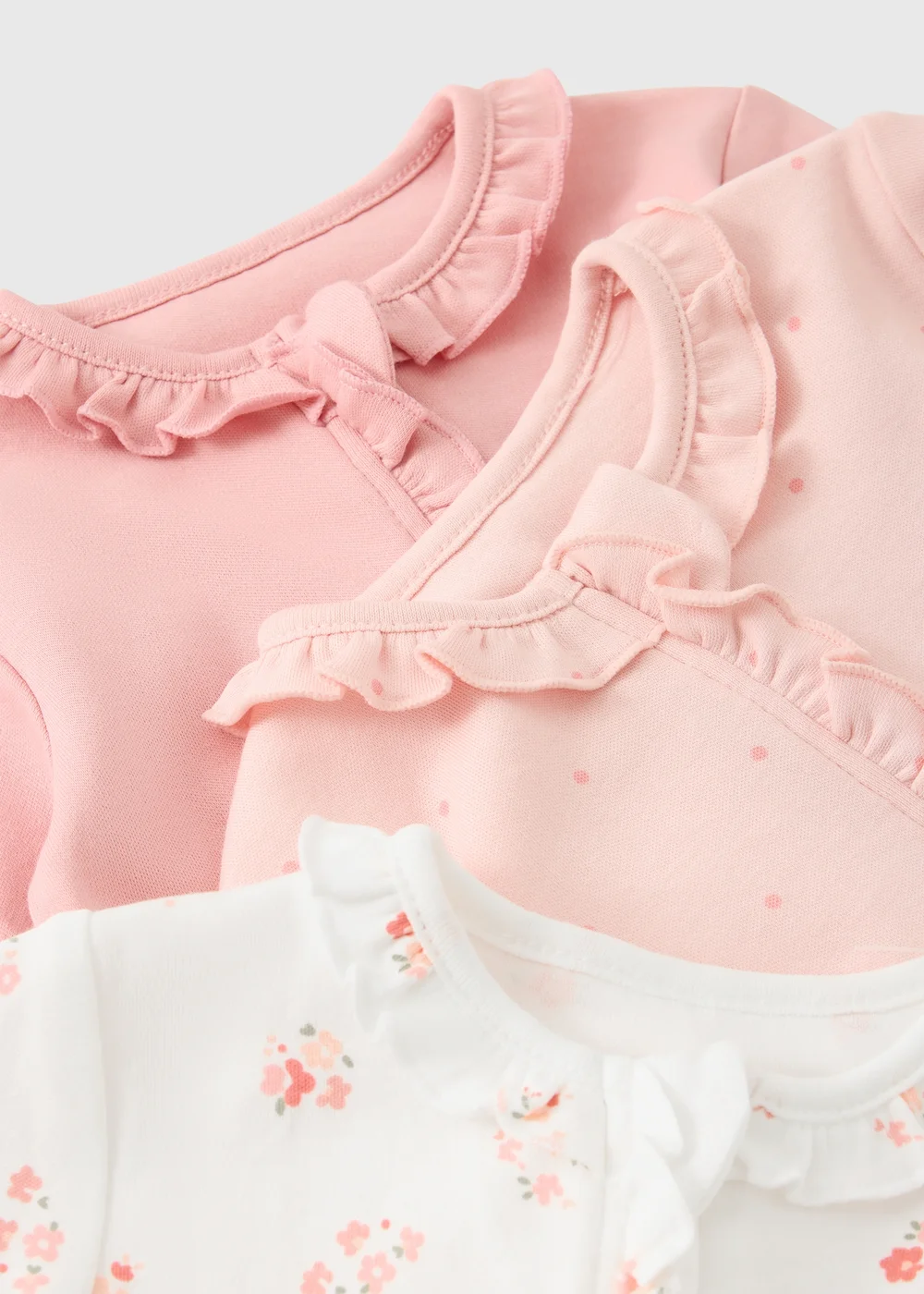 3 Pack Baby Pink & Cream Sleepsuits (0-23 mths) - First Size Image 2