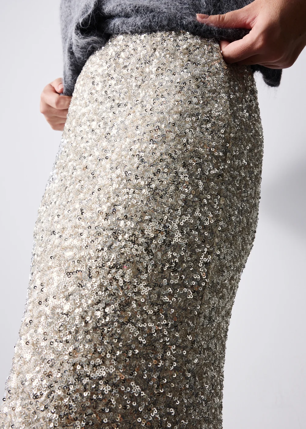 Silver Sequin Midaxi Skirt - 12 Image 4