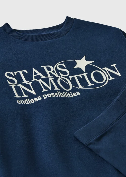 Girls Navy Star Sweatshirt & Flared Leggings Set (7-15yrs) - 7 Yrs Image 2