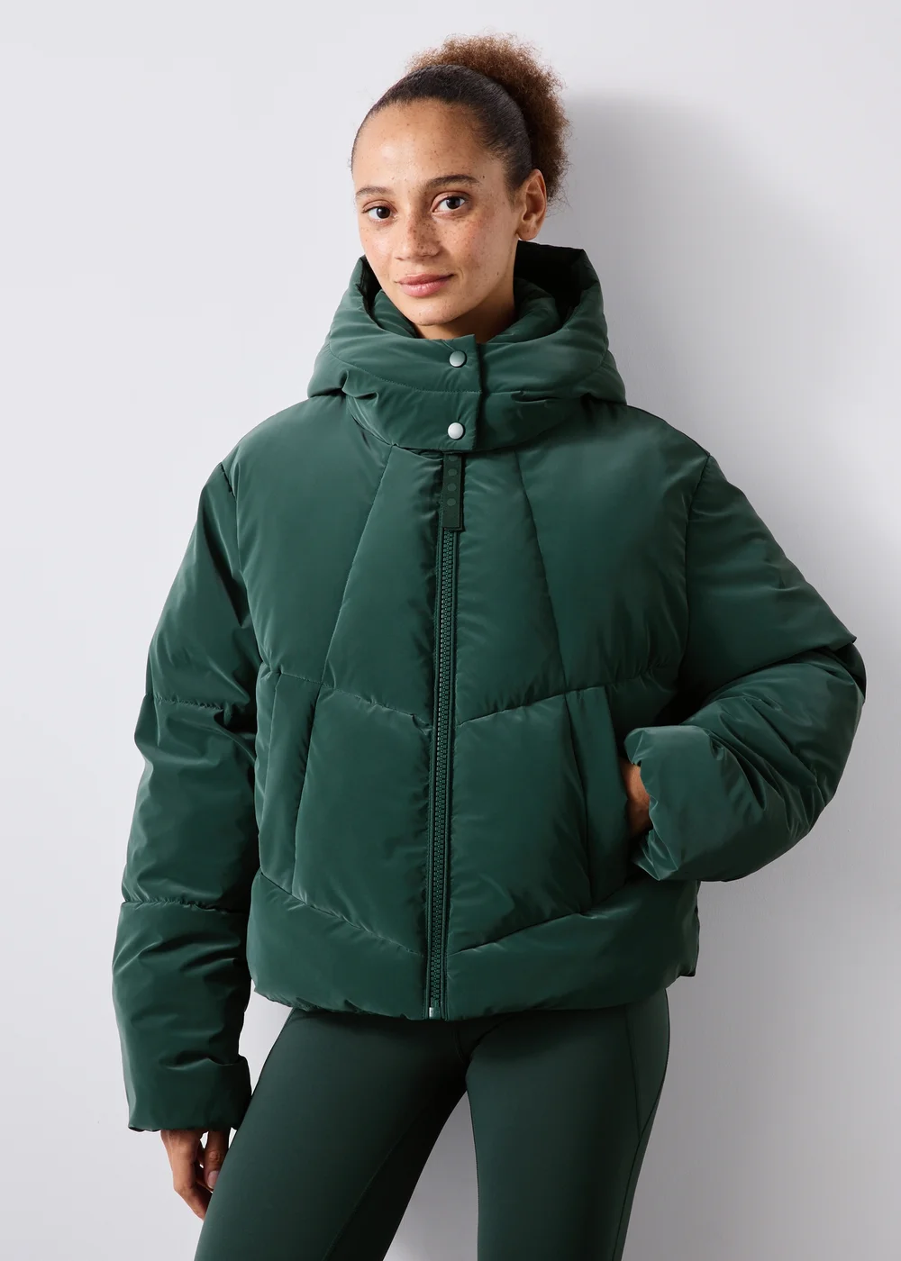 Forest Green Puffer Jacket - XS Image 1