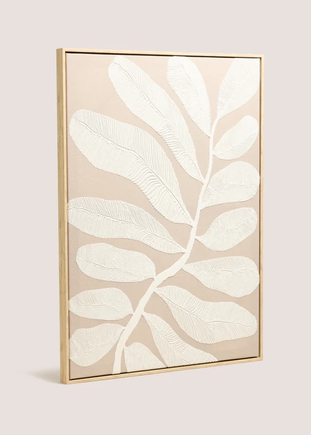 Beige Leaf Canvas Wall Art