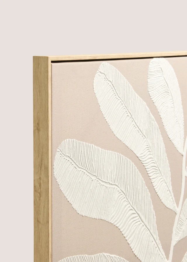 Beige Leaf Canvas Wall Art