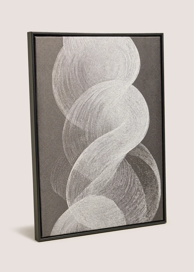Grey Mono Smoke Abstract Wall Art