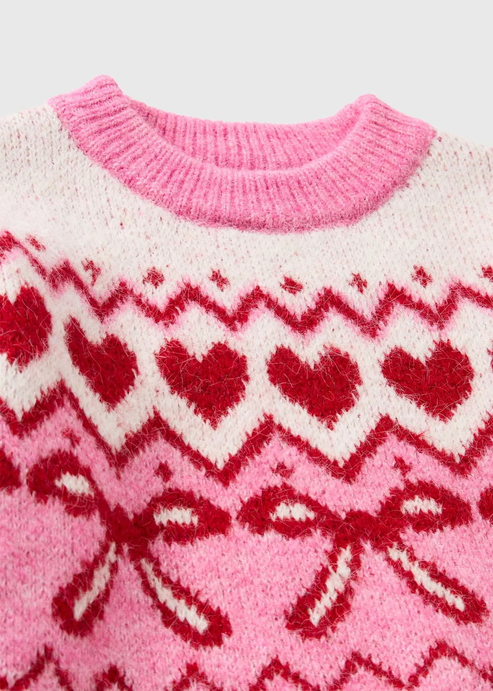 Girls Pink Fairisle Christmas Jumper (7-15yrs) - 7 Yrs Image 2