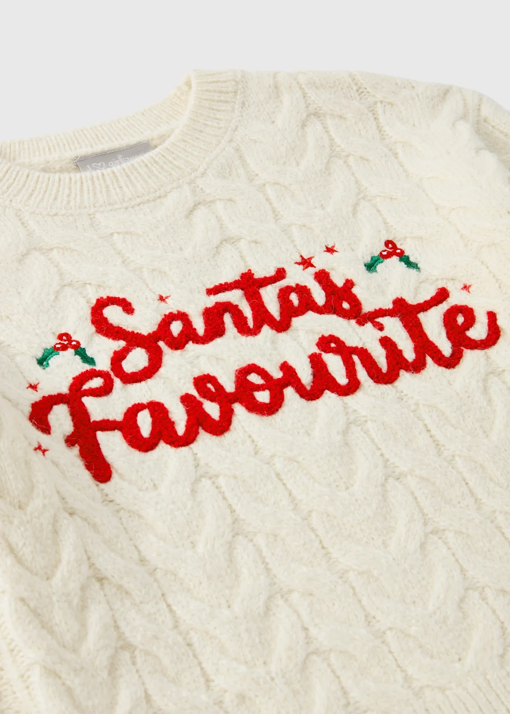 Girls Cream Santas Favourite Christmas Jumper (7-15yrs) - 7 Yrs Image 2