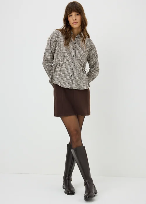 Black Checked Cinched Waist Shirt - 20 Image 1
