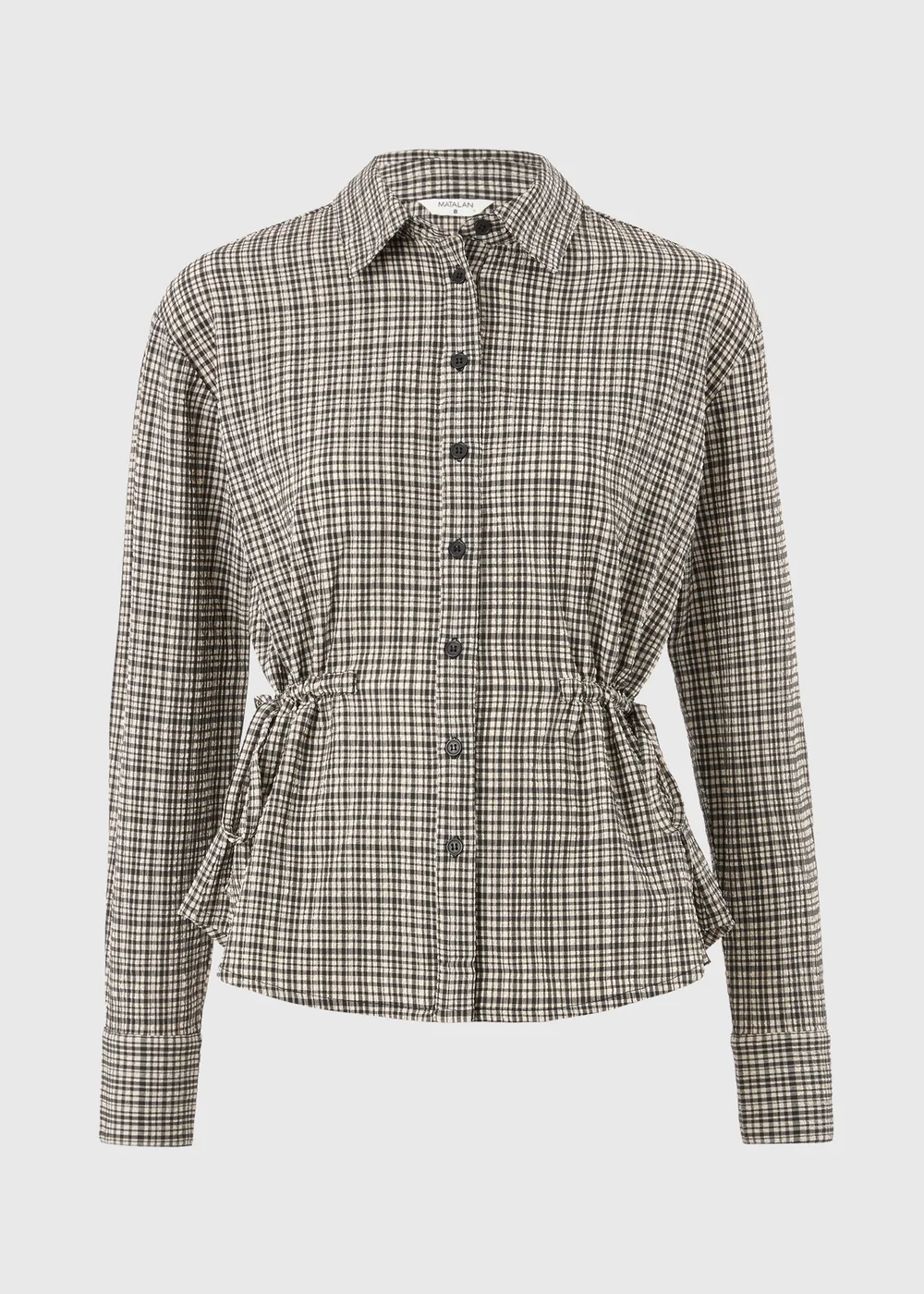 Black Checked Cinched Waist Shirt - 20 Image 4