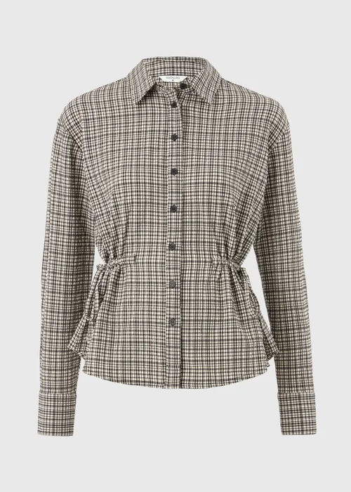 Black Checked Cinched Waist Shirt - 20 Image 4
