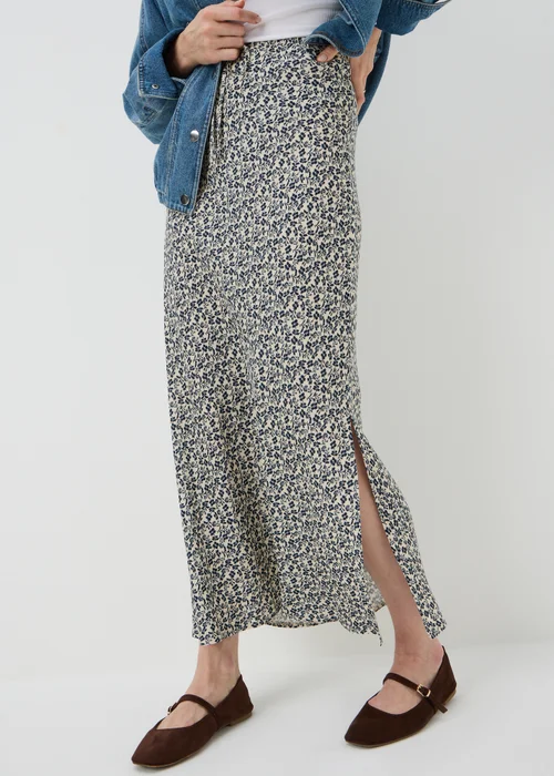 Blue Ditsy Floral Co Ord Slip Maxi Skirt - 8 Image 2