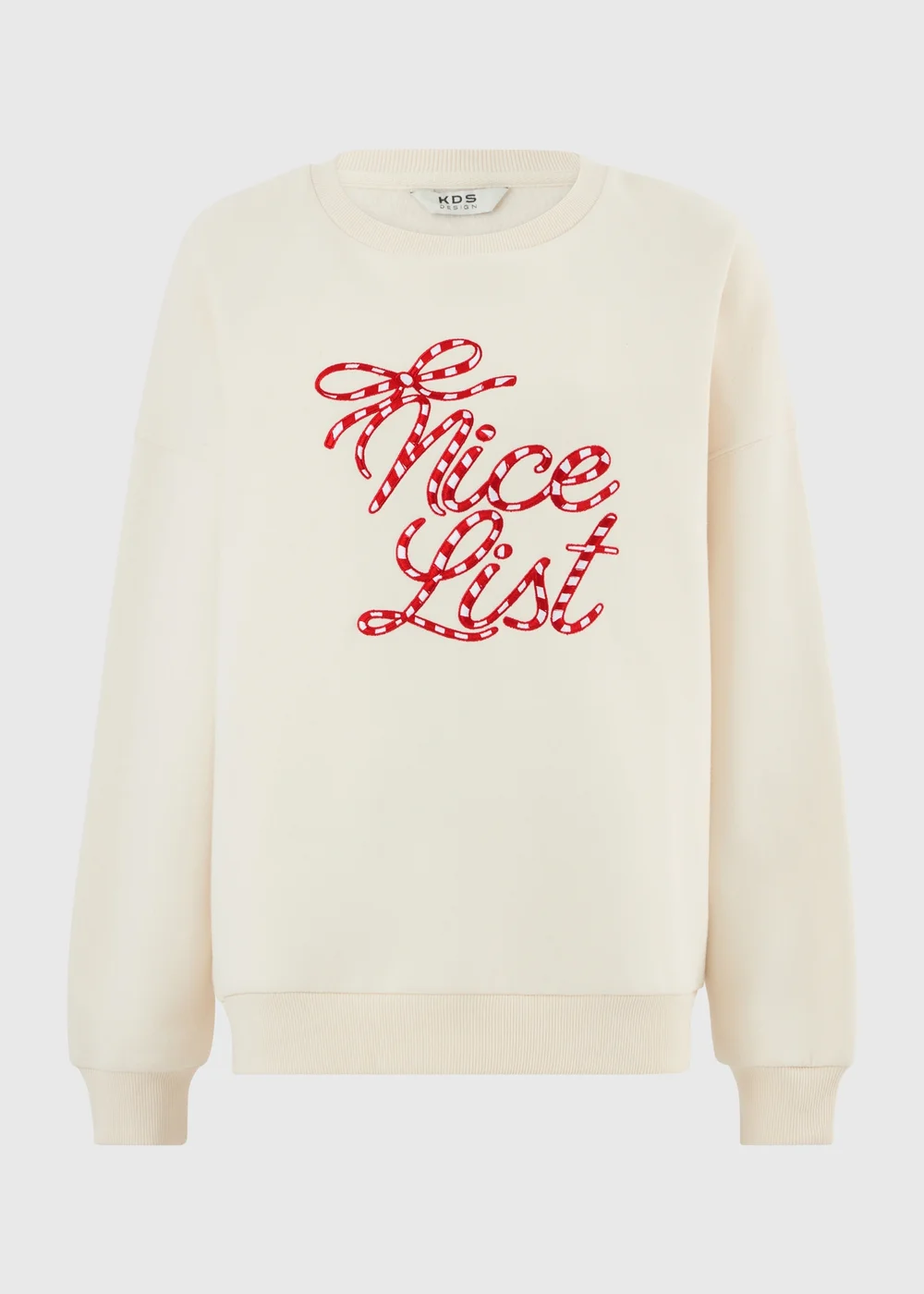 Cream Nice List Christmas Jumper - XS Image 1