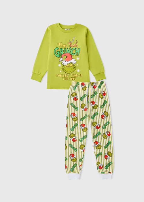 The Grinch Boys Green Matching Family Christmas Pyjamas (3-13yrs) - 3-4 Yrs Image 1