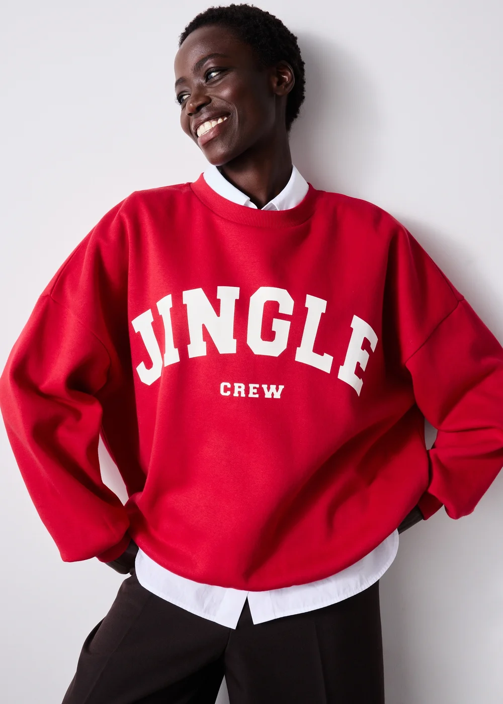 Red Jingle Crew Christmas Sweatshirt - XS Image 1