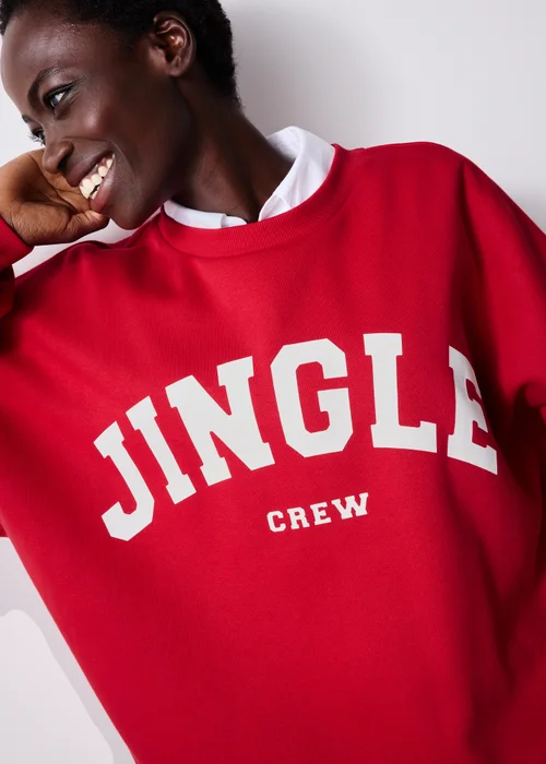 Red Jingle Crew Christmas Sweatshirt - XS Image 4
