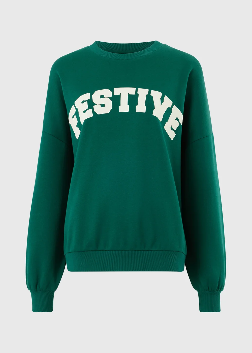 Green Festive Crew Christmas Sweatshirt - XS Image 1