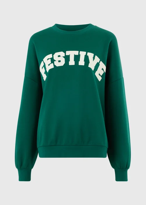 Green Festive Crew Matching Family Christmas Sweatshirt - XS Image 5