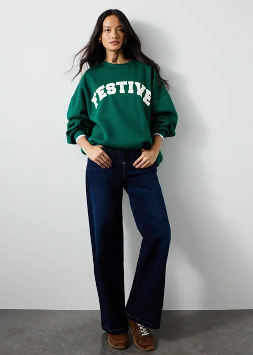 Green Festive Crew Matching Family Christmas Sweatshirt - XS Image 4
