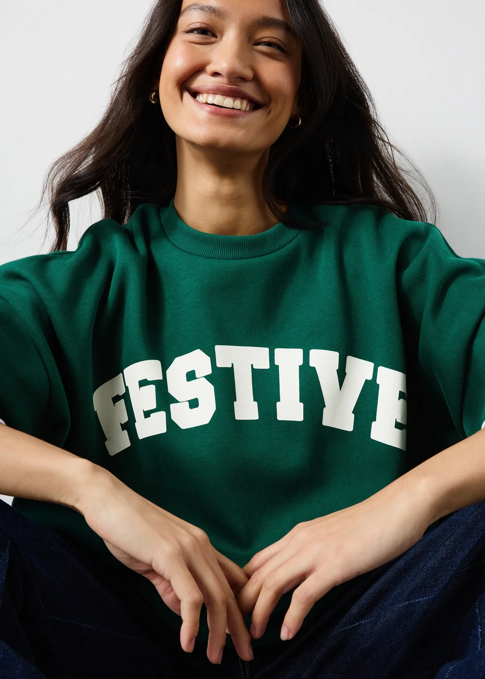 Green Festive Crew Matching Family Christmas Sweatshirt - XS Image 3