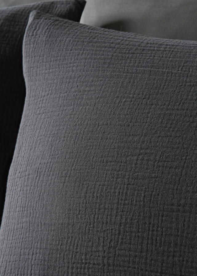 Grey Cotton Muslin Duvet Set