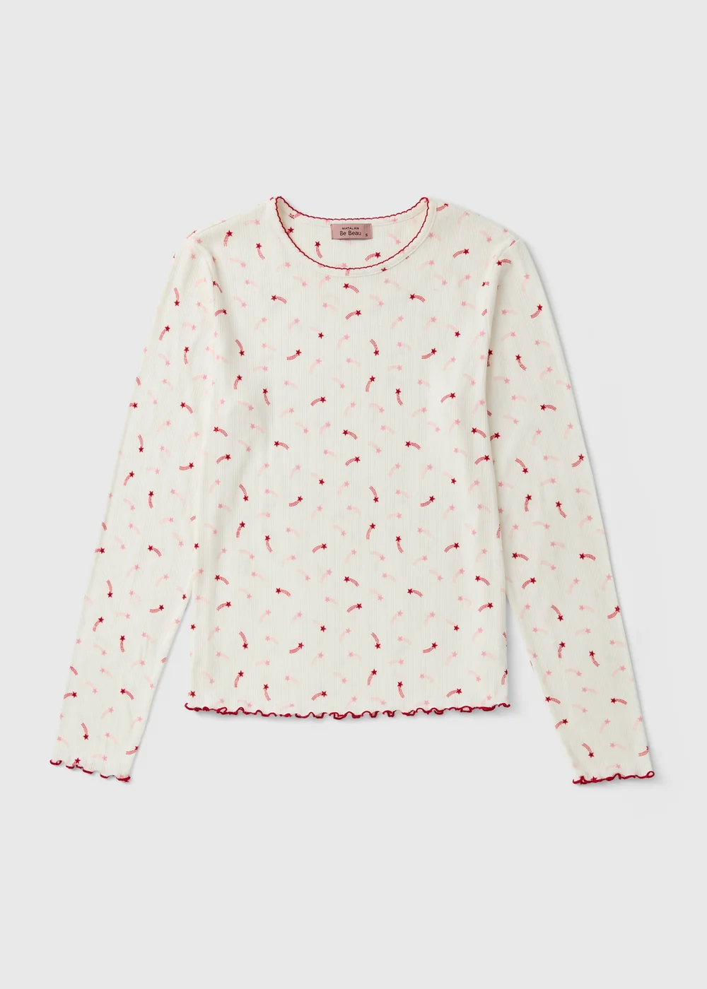Ivory Pointelle Star Family Pyjama Top - XS Image 1