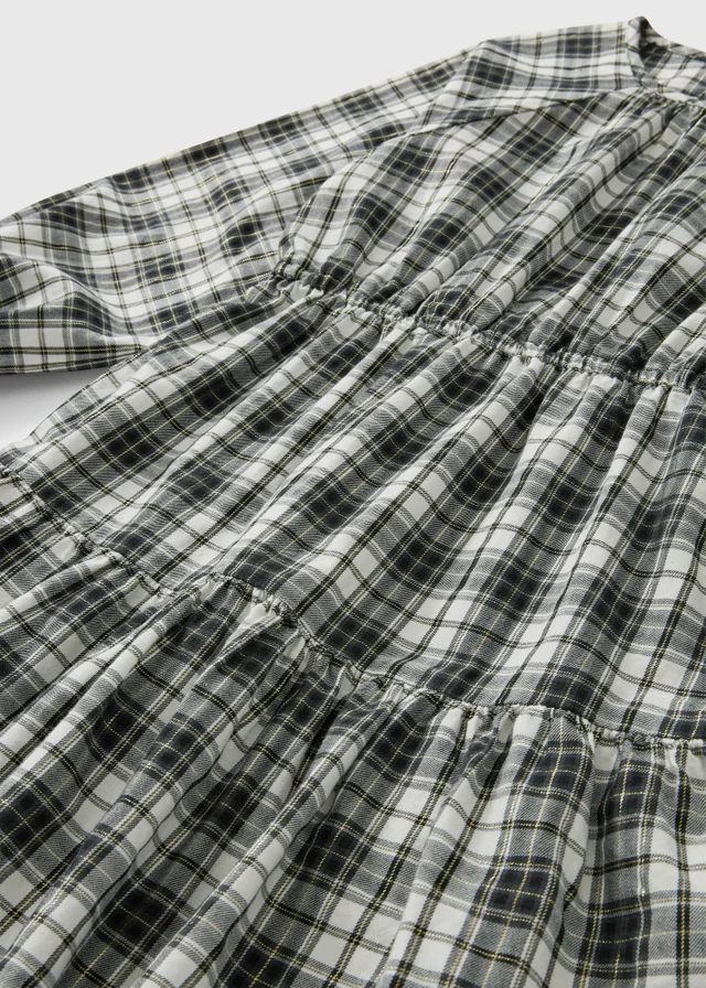 Girls Check Tiered Dress (7-15 Yrs)