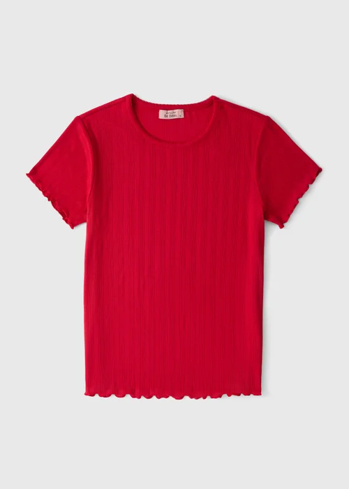 Red Pointelle Pyjama Top - S Image 4