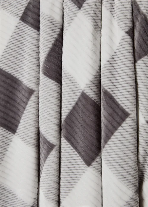 Grey Cosy Checked Throw Image 2