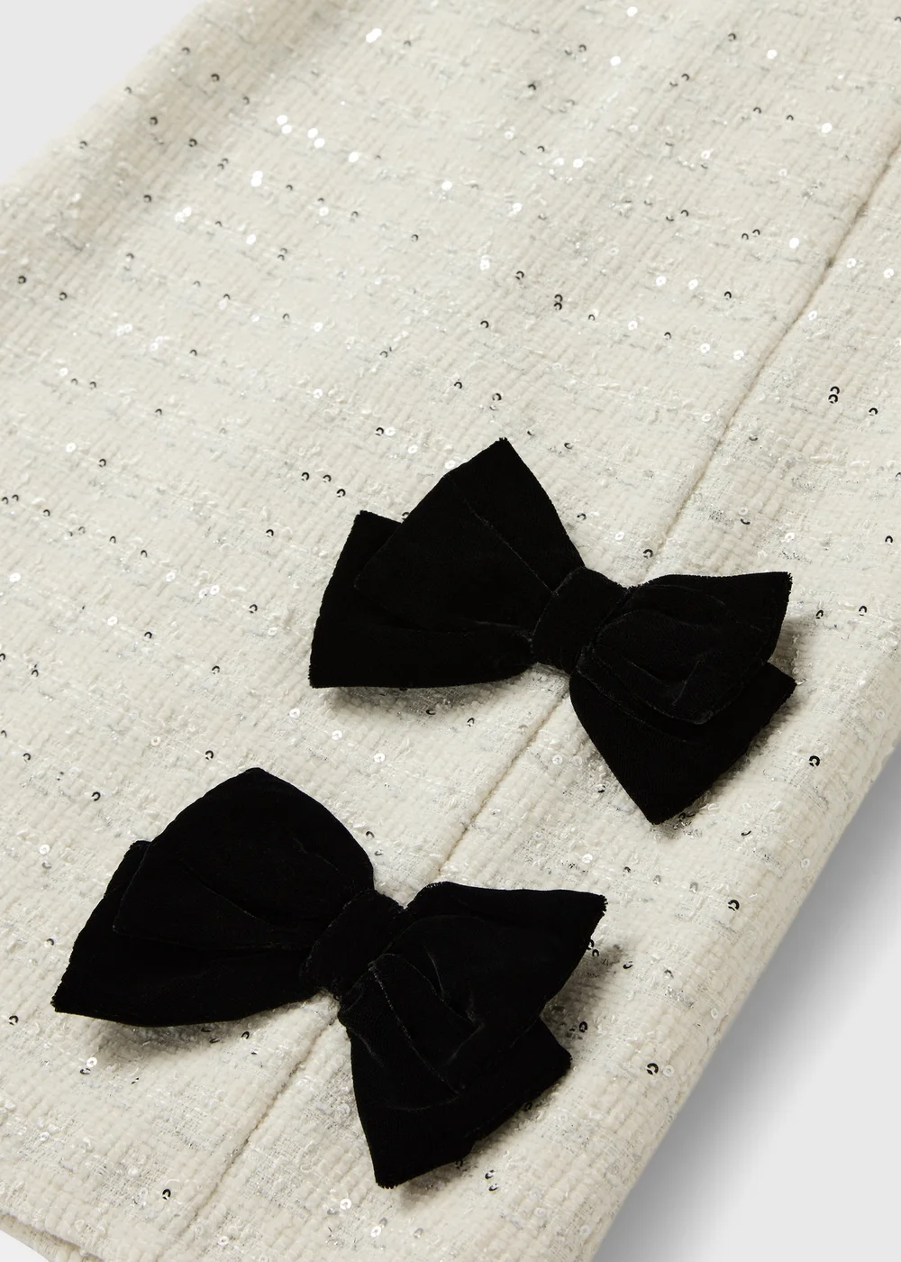 Girls Cream Boucle Bow Dress (7-15yrs) - 14 Yrs Image 2