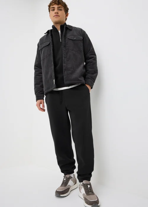 Black Relaxed Cuff Jogging Bottoms - S Image 1