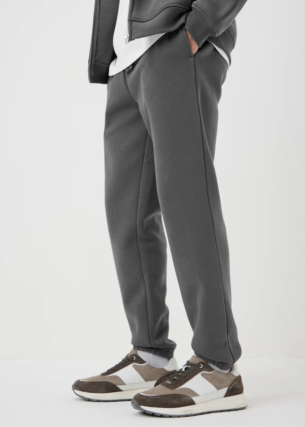 Grey Relaxed Cuffed Jogging Bottoms - S Image 2