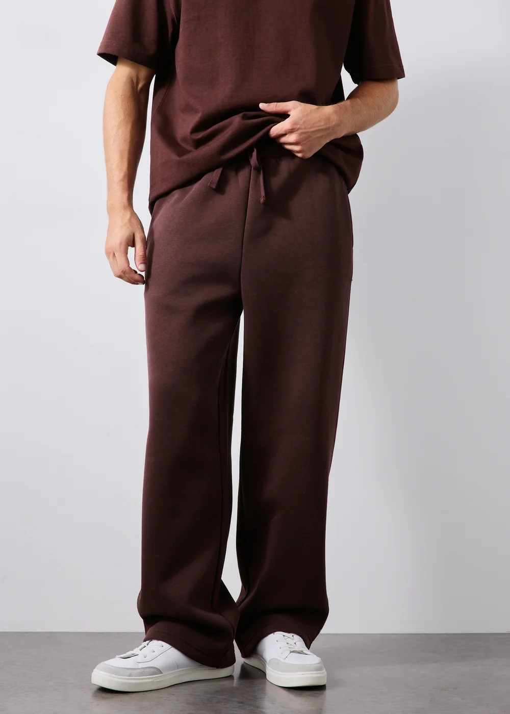 Burgundy Relaxed Straight leg Joggers - XS Image 1